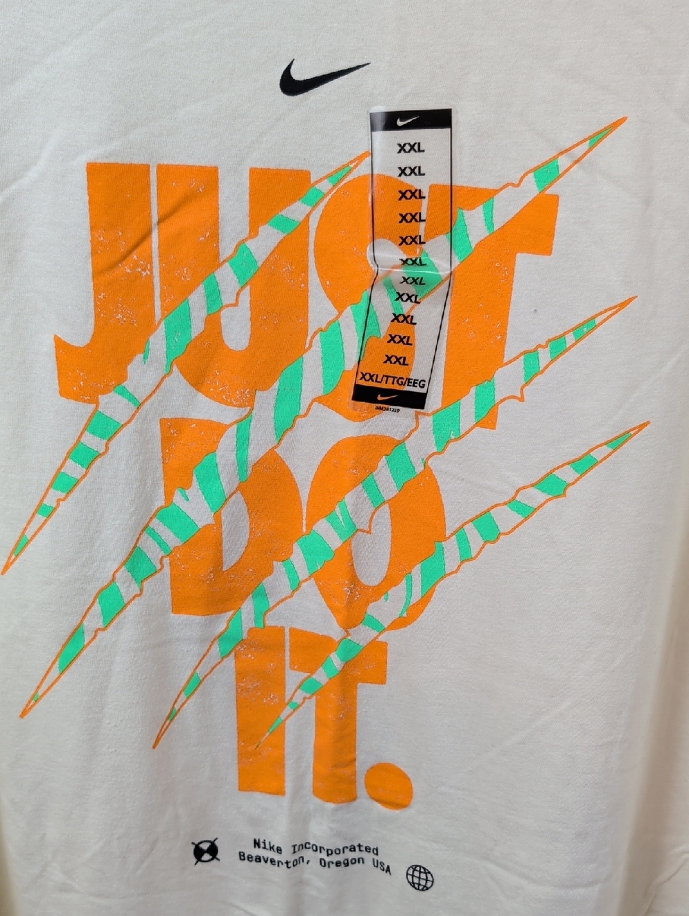 Nike Men’s Cream 'Just Do It' Graphic Tee XXL Nwt - Picture 2 of 6